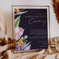 Colorful Tropical Floral Purple Unplugged Ceremony