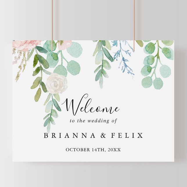Colorful Tropical Floral Wedding Welcome Sign (Creator Uploaded)