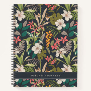 Colorful Tropical Flower Pattern Notebook