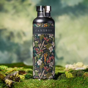 Colorful Tropical Flower Pattern Water Bottle