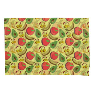 Colorful tropical fruit seamless pattern pillowcase