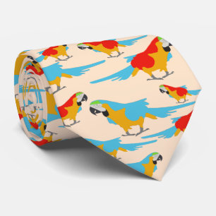 Colorful Tropical Macaw Pattern Tie