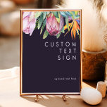 Colorful Tropical | Purple Cards and Gifts Custom Poster<br><div class="desc">This colorful tropical | purple cards and gifts custom poster is perfect for your modern boho destination green, purple, peach wedding. Design features an elegant bouquet of classic beach watercolor greenery and flowers, including sage green eucalyptus, mauve and red protea, blush pink hibiscus, orange and blue bird of paradise, and...</div>