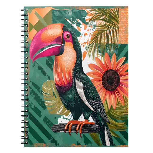 Colorful Tukan in the jungle Notebook (Front)