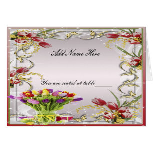 Colorful Tulip Floral Folded Table Place