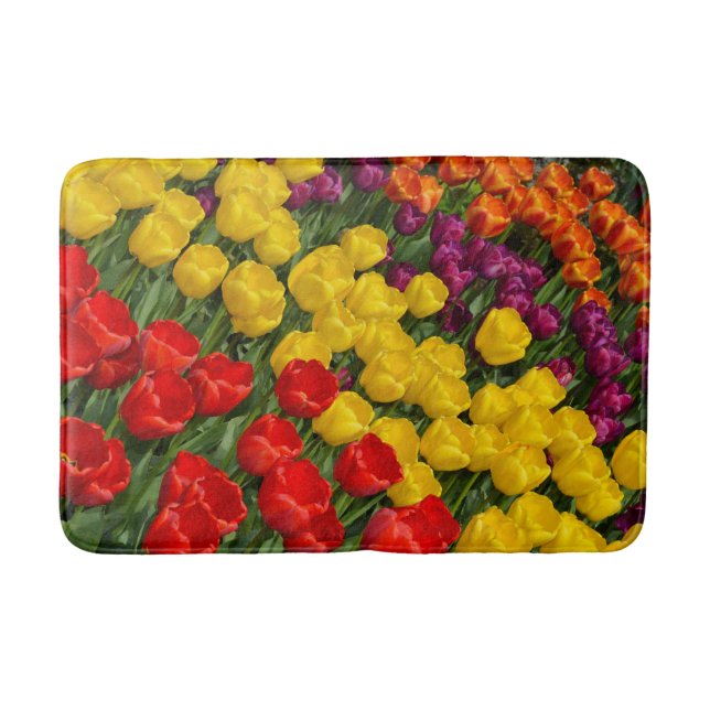 Colorful tulips bath mat (Front)