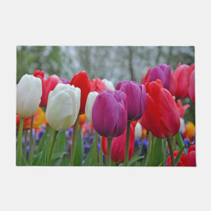 Colorful tulips beauty   doormat