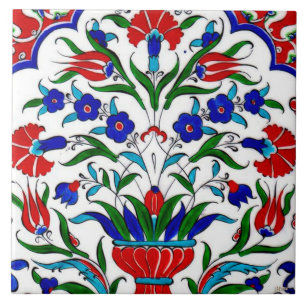 Colorful Turkish Floral Ceramic Tile. Tile