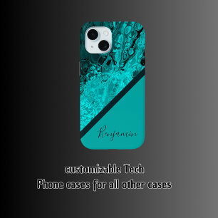 colorful turqouise chic cool marble  iPhone 15 case