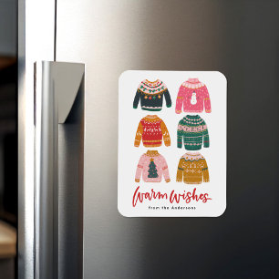 Colorful Ugly Sweater Non-Photo Holiday Magnet