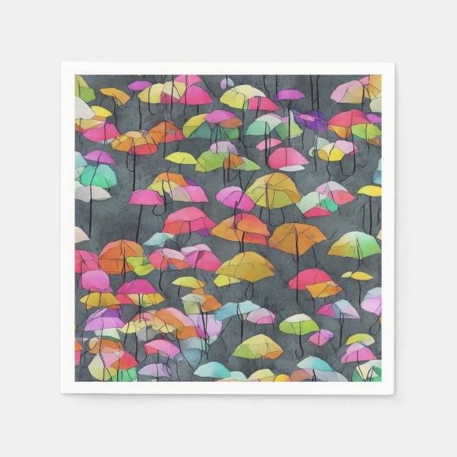 Colorful Umbrella Pattern Napkin (Front)
