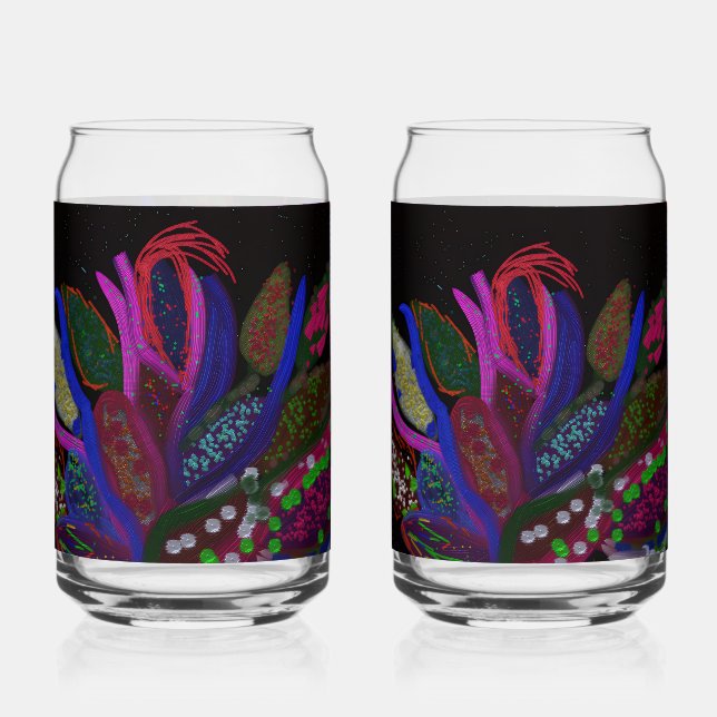 Colorful Undersea Life Can Glass (Front)