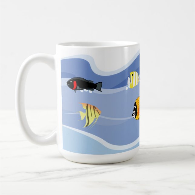 Colorful Underwater Fish Coffee Cup – Coastal Gift (Left)
