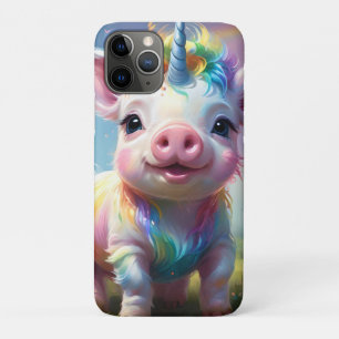 Colorful Unicorn Baby Pig Acrylic Art, iPhone 11 Pro Case