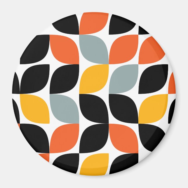 Colorful, unique, trendy, urban leaf concept magnet (Front)