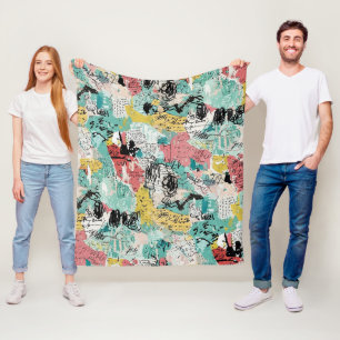 Colorful Urban Graffiti Pattern (2) Fleece Blanket