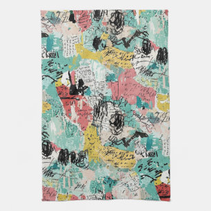 Colorful Urban Graffiti Pattern (2) Kitchen Towel