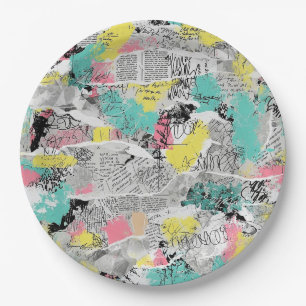 Colorful Urban Graffiti Pattern (3) Paper Plate