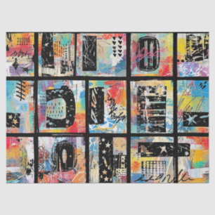 Colorful Urban Graffiti Pattern (5) Tissue Paper