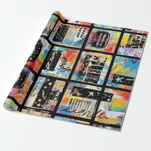 Colorful Urban Graffiti Pattern (5) Wrapping Paper