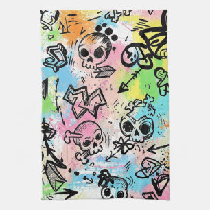 Colorful Urban Graffiti Pattern (6) Kitchen Towel