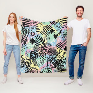 Colorful Urban Graffiti Pattern (9) Fleece Blanket