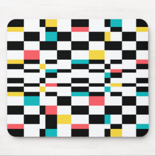 Colorful, urban, modern, trendy geometric pattern mouse pad