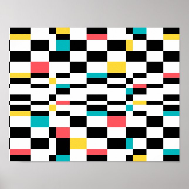 Colorful, urban, modern, trendy geometric pattern poster (Front)
