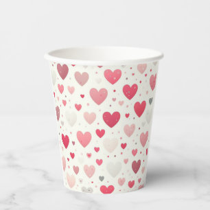 Colorful Valentine's day heart Paper Cups