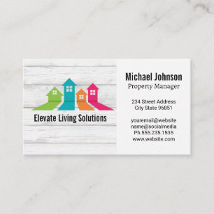 Colorful Variation of Houses Business Card
