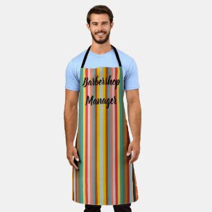 Colorful Vertical Retro Stripes Apron