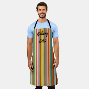 Colorful Vertical Retro Stripes Apron