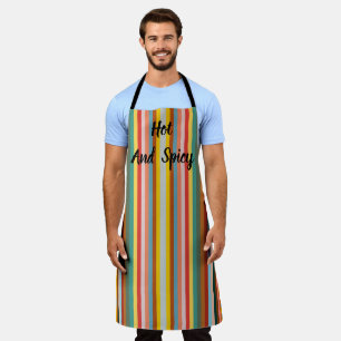 Colorful Vertical Retro Stripes Apron