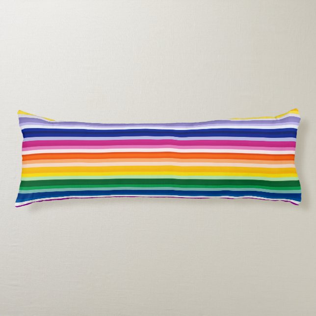 Colorful Vertical Stripes Design Body Pillow (Front)