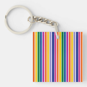 Colorful Vertical Stripes Design Keychain