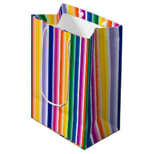 Colorful Vertical Stripes Design Medium Gift Bag