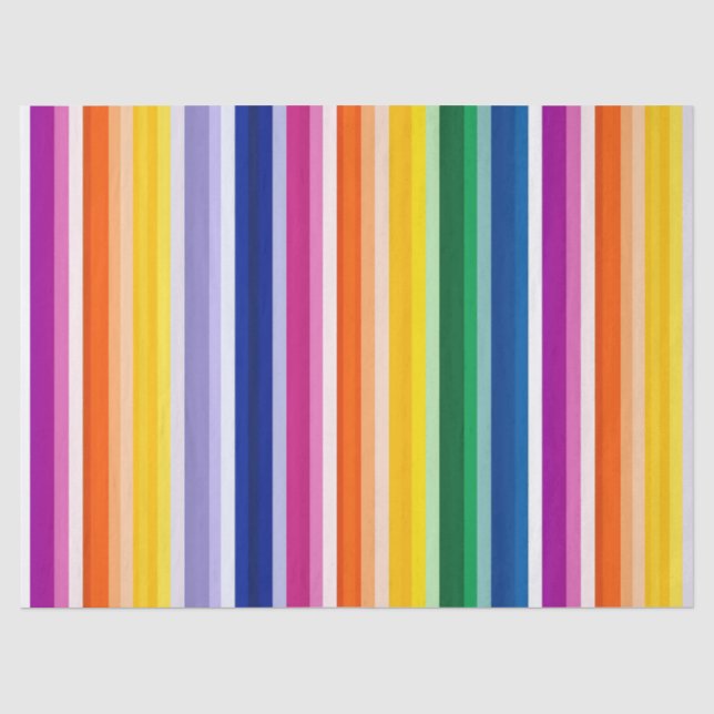 Colorful Vertical Stripes Design Tissue Paper (Front)