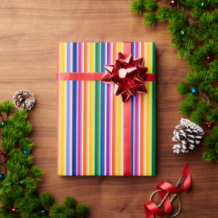 Colorful Vertical Stripes Design Wrapping Paper