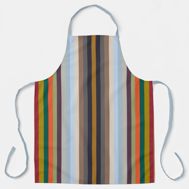 Colorful Vertical Stripes Of Fall And Winter  Apron (Front)