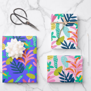 colorful vibrant floral Wrapping Paper Flat Sheet