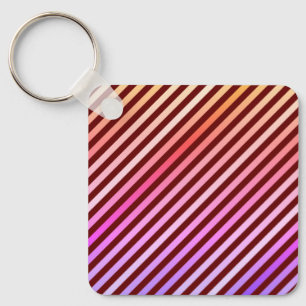 Colorful Vibrant Stripe  Keychain