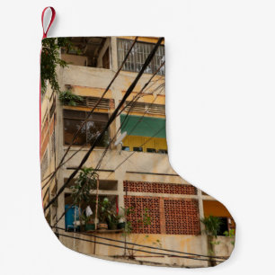Colorful Vintage Building - Vietnamaged, ancient,  Small Christmas Stocking