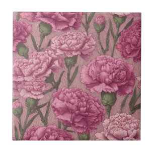 Colorful Vintage Carnation Tiles
