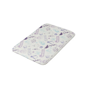 Colorful vintage christmas animals and bird bath mat