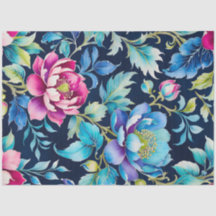 Colorful Vintage Fabric Art Tissue Paper