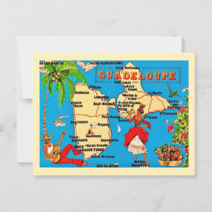 Colorful Vintage Guadeloupe Postcard