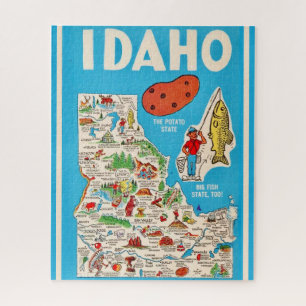 Colorful Vintage Idaho Map 16x20 Puzzle