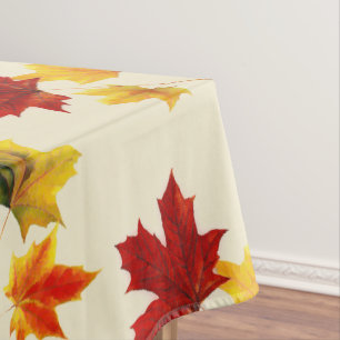 colorful vintage maple leaves tablecloth