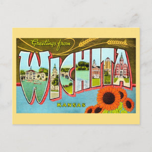 Colorful Vintage Wichita Kansas Postcard