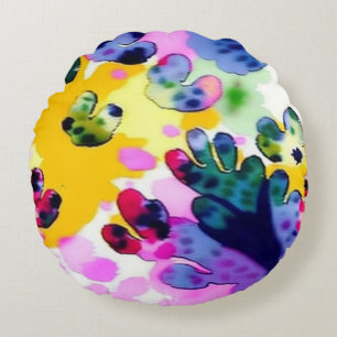 Colorful vivid design  round pillow
